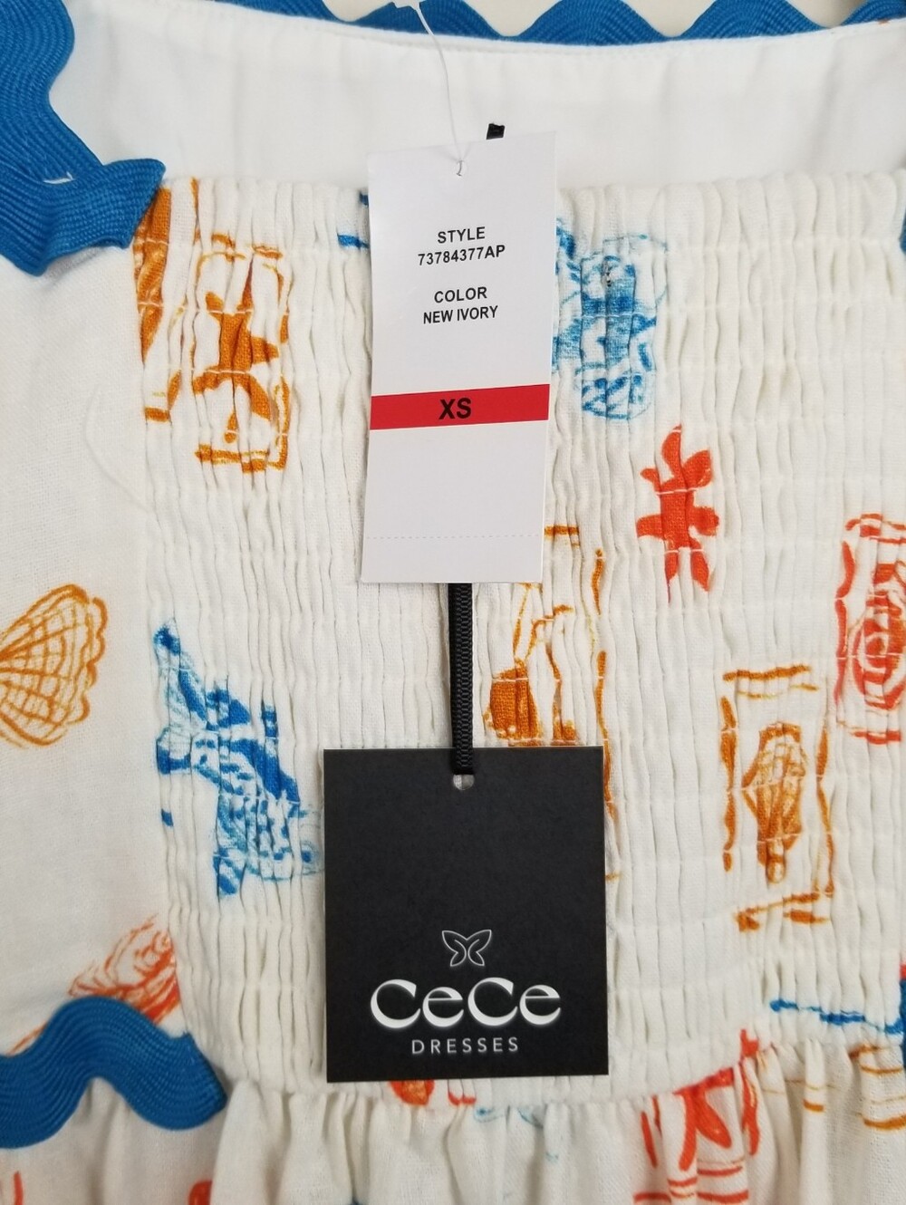 Cece Linen Blend Dress Beach Theme Size XS NWT - Picture 8 of 9